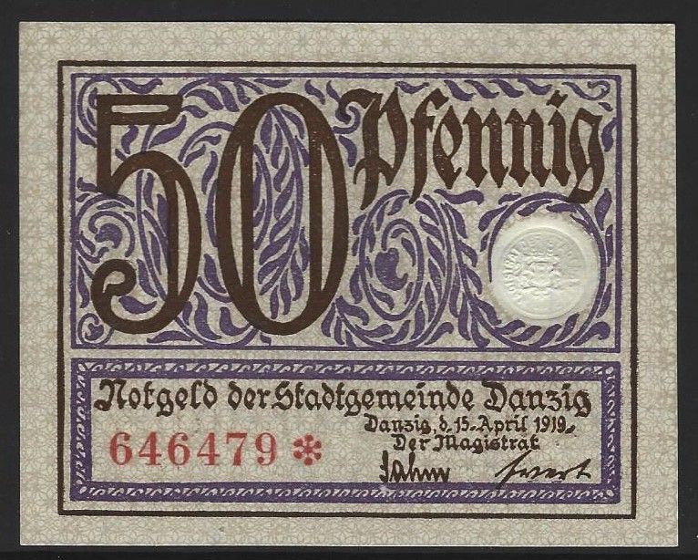 Danzig, 50 Pfennig, 15.4.1919