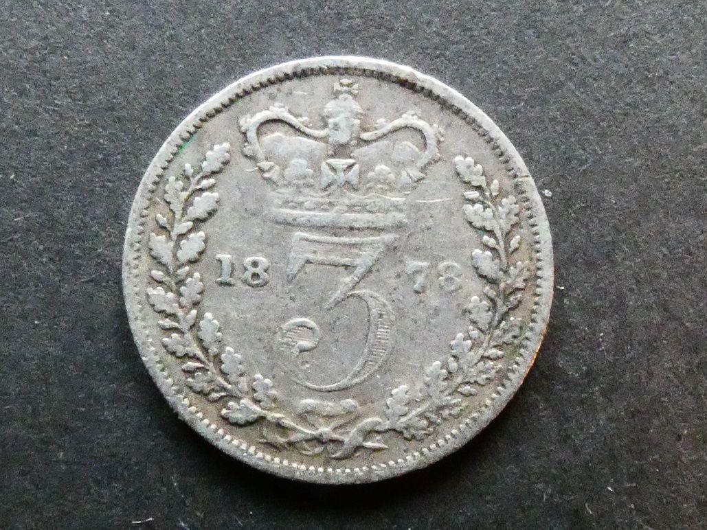Threepence, 1878, currency issue.
