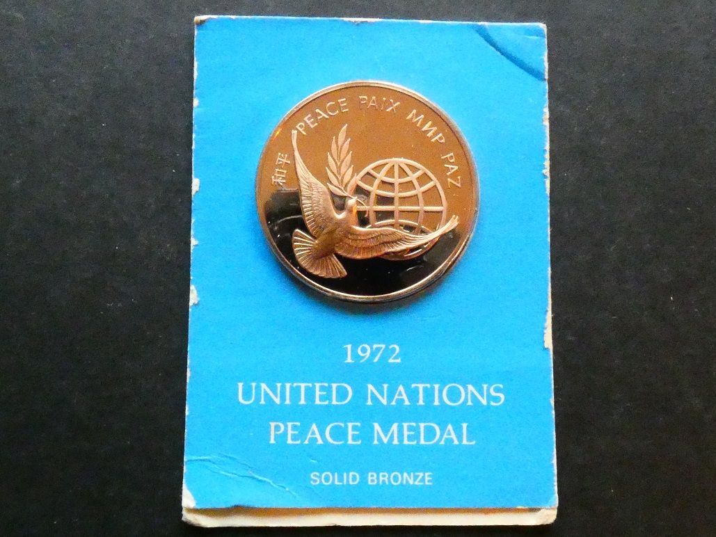 United Nations, Peace Medal, 1972.