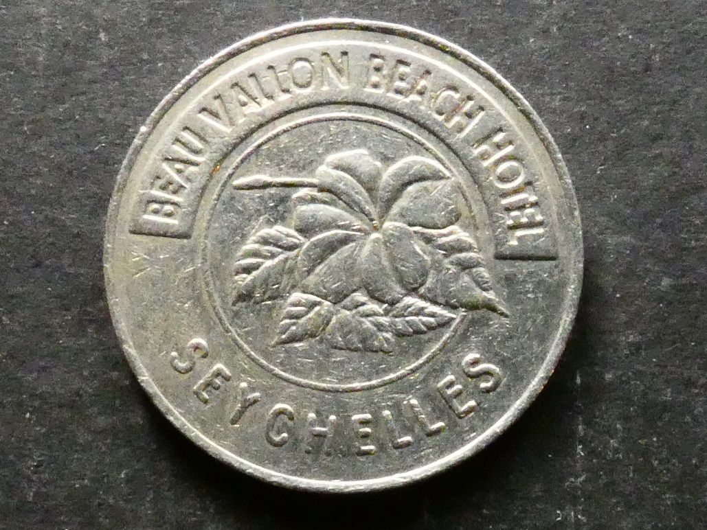 Seychelles, casino token, Beau Vallon Beach Hotel, 1 Rupee Seychelles, casino token, Beau Vallon Beach Hotel, 1 Rupee