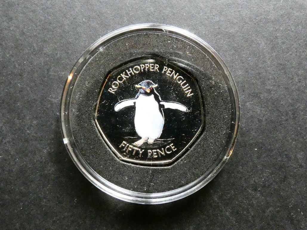 Falkland Islands, 50p, 2017, Southern Rockhopper penguin Falkland Islands, 50p, 2017, Southern Rockhopper penguin