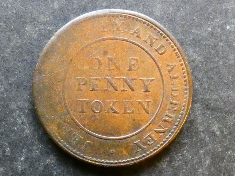 19th Century Penny token, Jersey, Guernsey & Alderney, 1813, W-2044