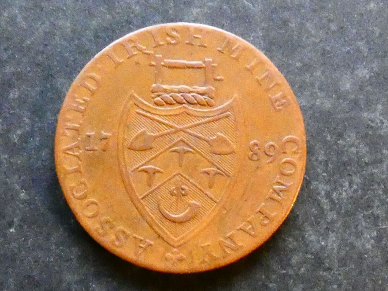 18th Century Halfpenny, Ireland, Wicklow, Associated Irish Mines, 1789, DH-28