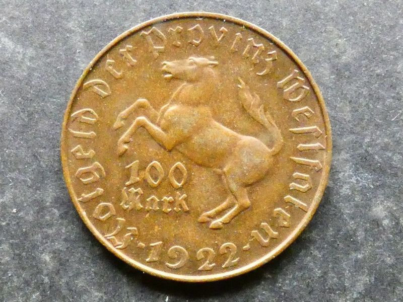 Germany, Westphalia, notgeld token, 100 Mark, 1922