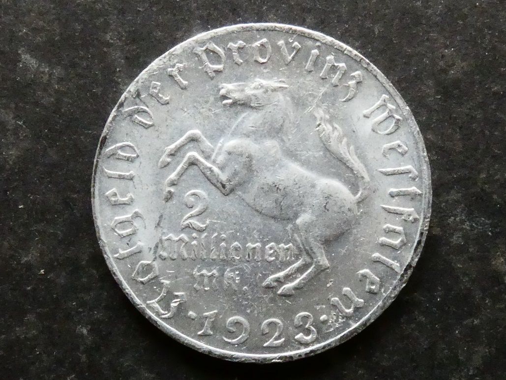 Germany, Westphalia, notgeld token, 2 MIllion Mark, 1923