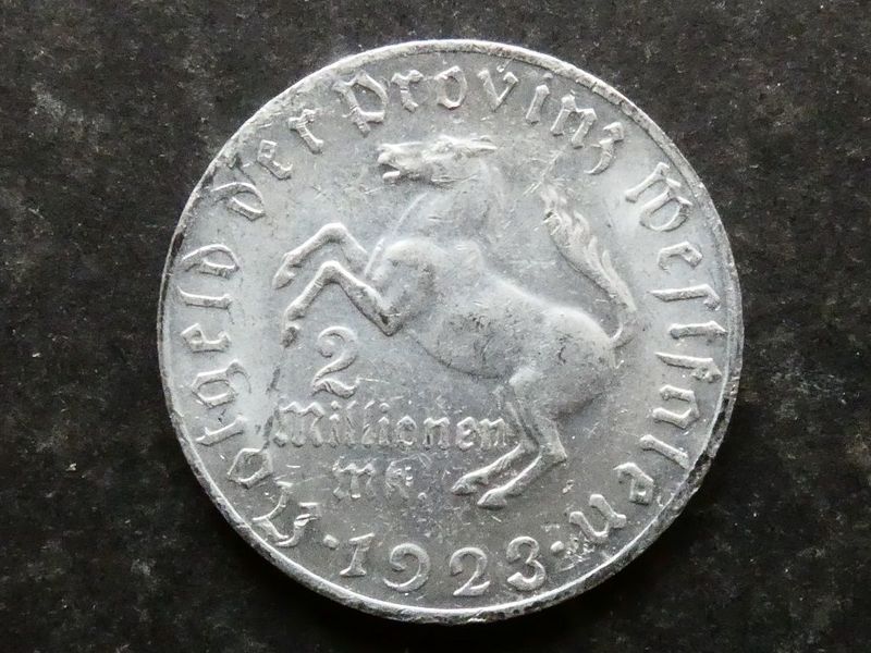 Germany, Westphalia, notgeld token, 2 MIllion Mark, 1923