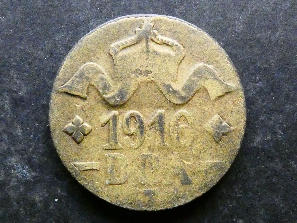German East Africa, 20 Heller, 1916T, brass