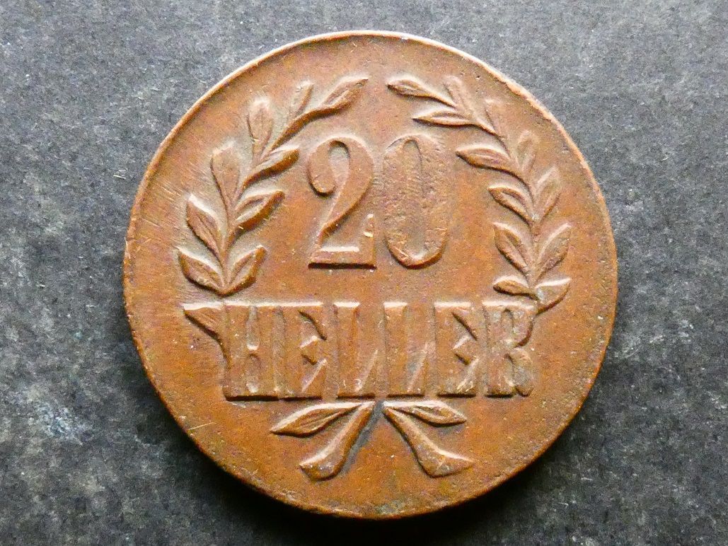 German East Africa, 20 Heller, 1916T, copper
