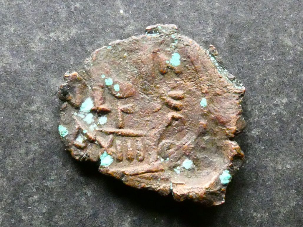 Arab-Byzantine, AE Fals, countermarked Arab-Byzantine, AE Fals, countermarked "adl" on Byzantine Follis.