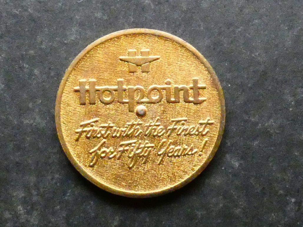 United States of America, advertising, United States of America, advertising, "spinner" token, Hotpoint, 1905-1955.
