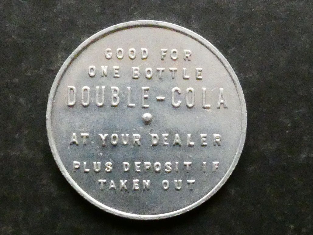 United States of America, advertising, United States of America, advertising, "spinner" token, Double-Cola