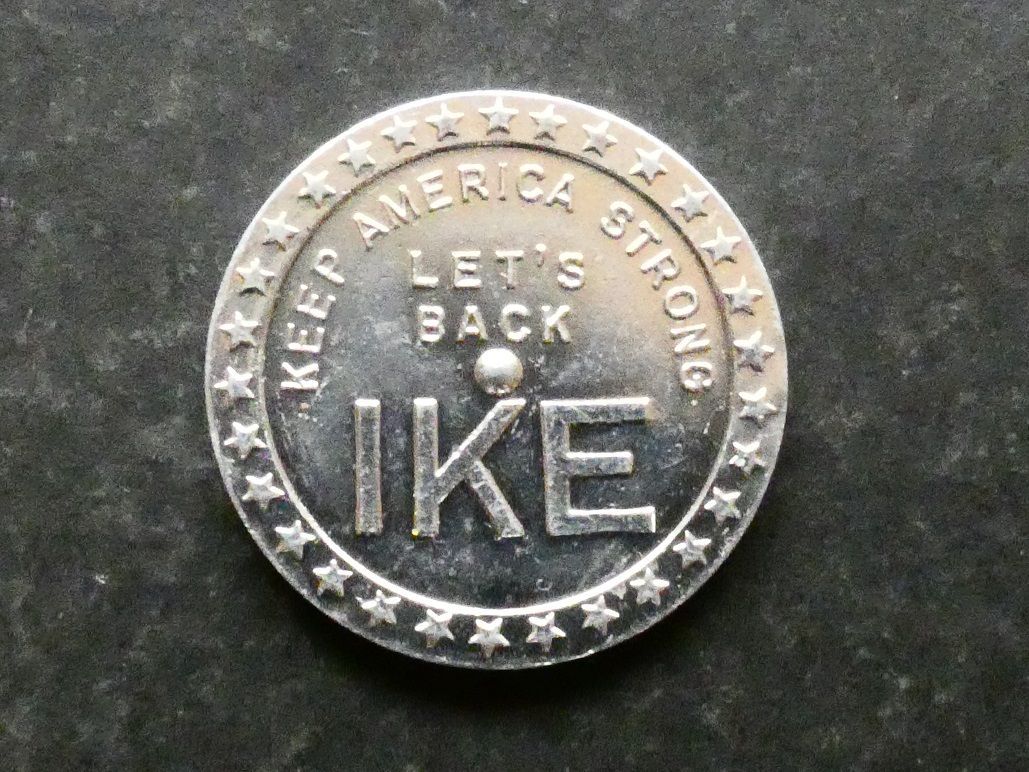 United States of America, advertising, United States of America, advertising, "spinner" token, Eisenhower election campaign.