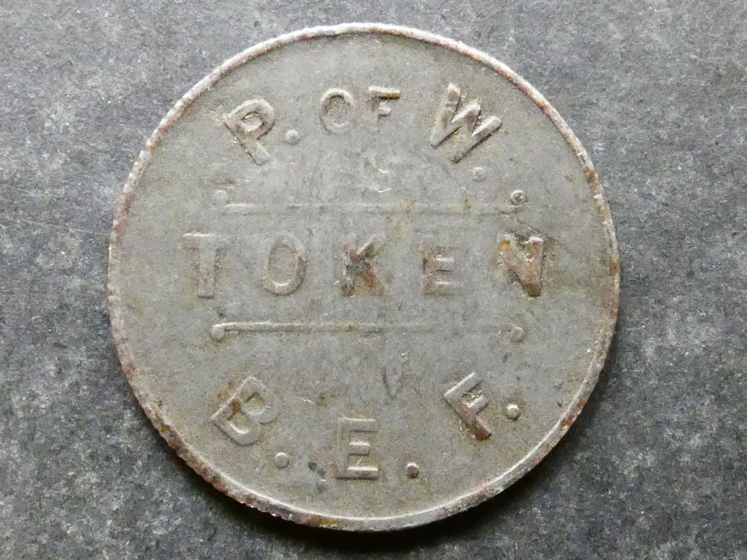 Military, British Expeditionary Forces (France), P.o.W token, 10 Centimes. Military, British Expeditionary Forces (France), P.o.W token, 10 Centimes.