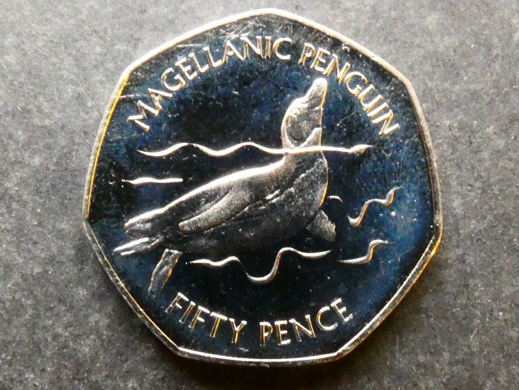 Falkland Islands, 50p, 2017, Magellanic penguin, no die letters. Falkland Islands, 50p, 2017, Magellanic penguin, no die letters.