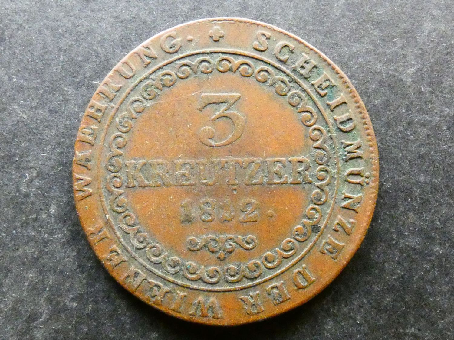 Austria, 3 Kreuzer, 1812B