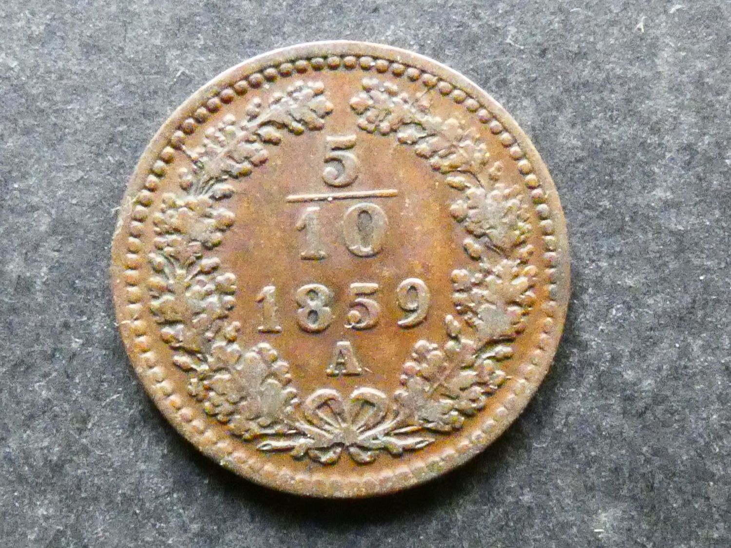 Austria, 5/10 Kreuzer, 1859 A