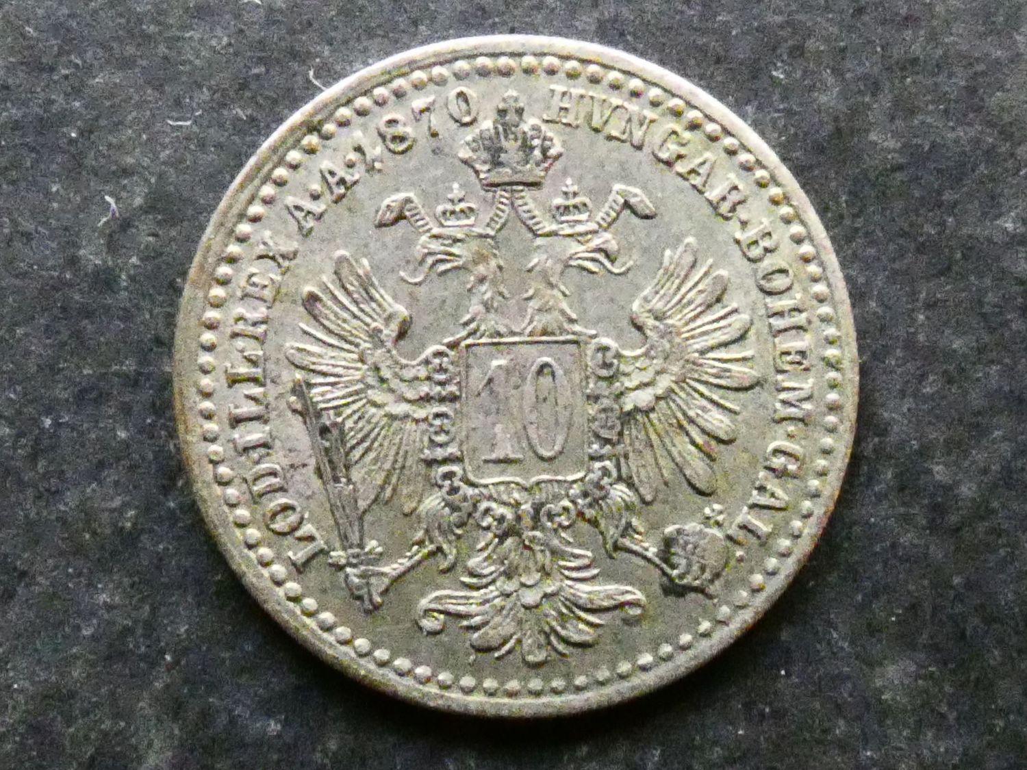 Austria, 10 Kreuzer, 1870