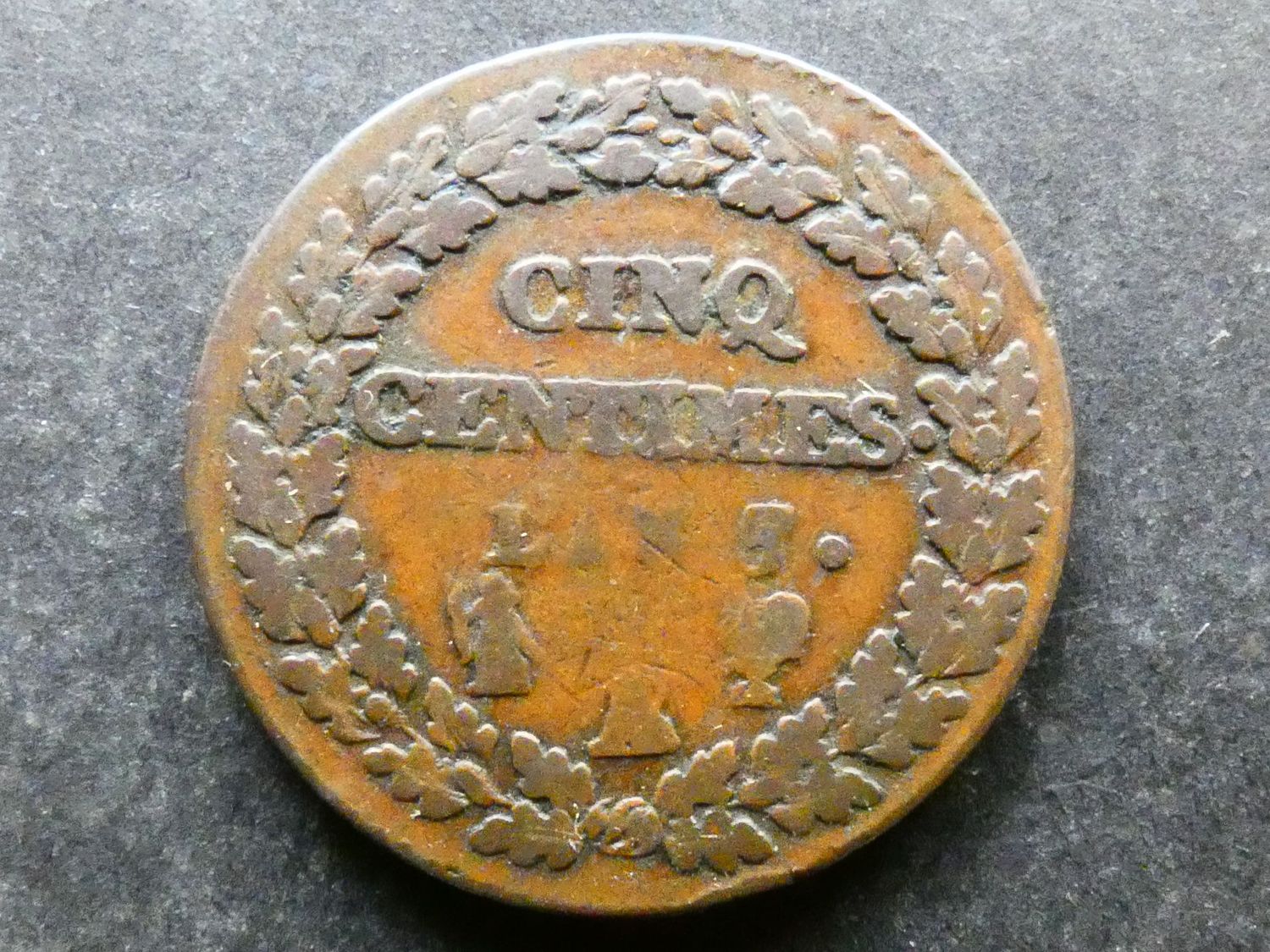France, First Republic, 5 Centimes, L'An 7/5 A/R France, First Republic, 5 Centimes, L'An 7/5 A/R
