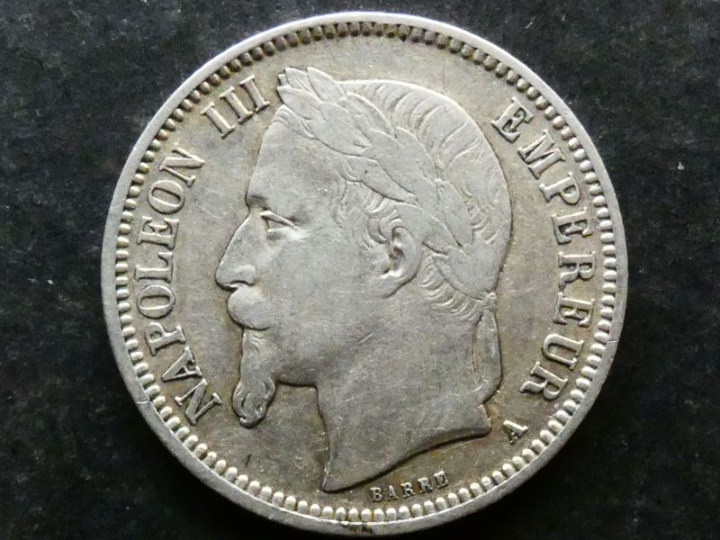 France, silver 1 Franc, 1868A