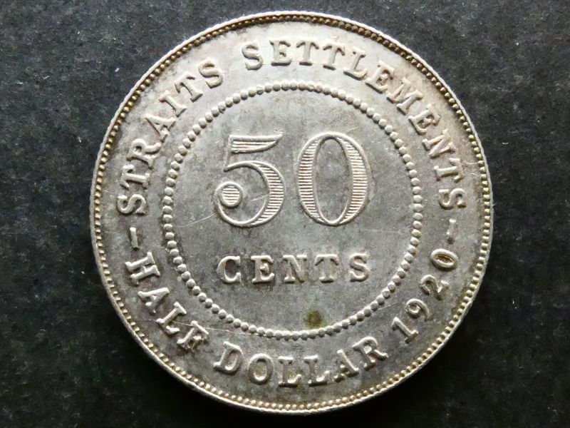 Straits Settlements, 50 Cents, 1920