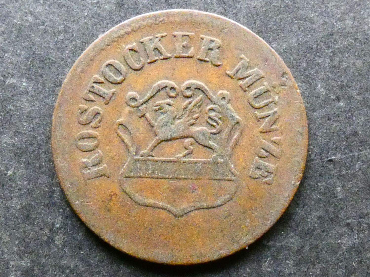 German States, Rostock, 3 Pfenninge, 1855