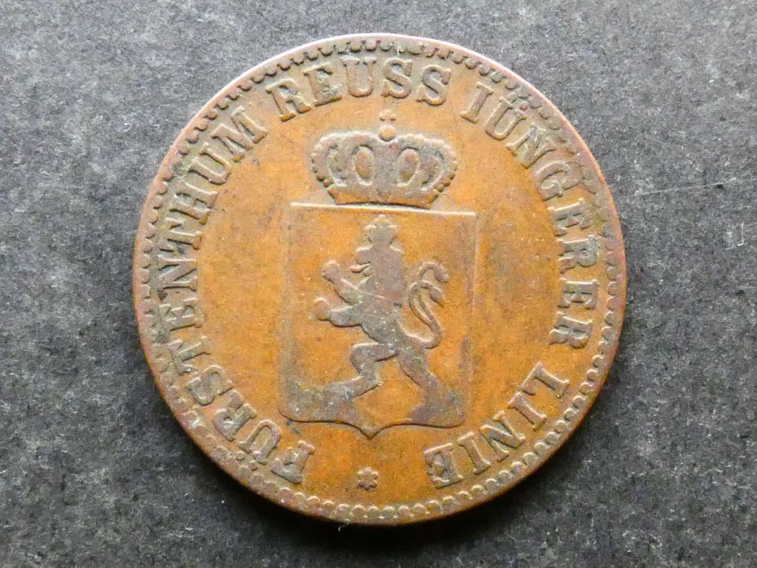 German States, Reuss-Schleiz, 3 Pfennige, 1850A.