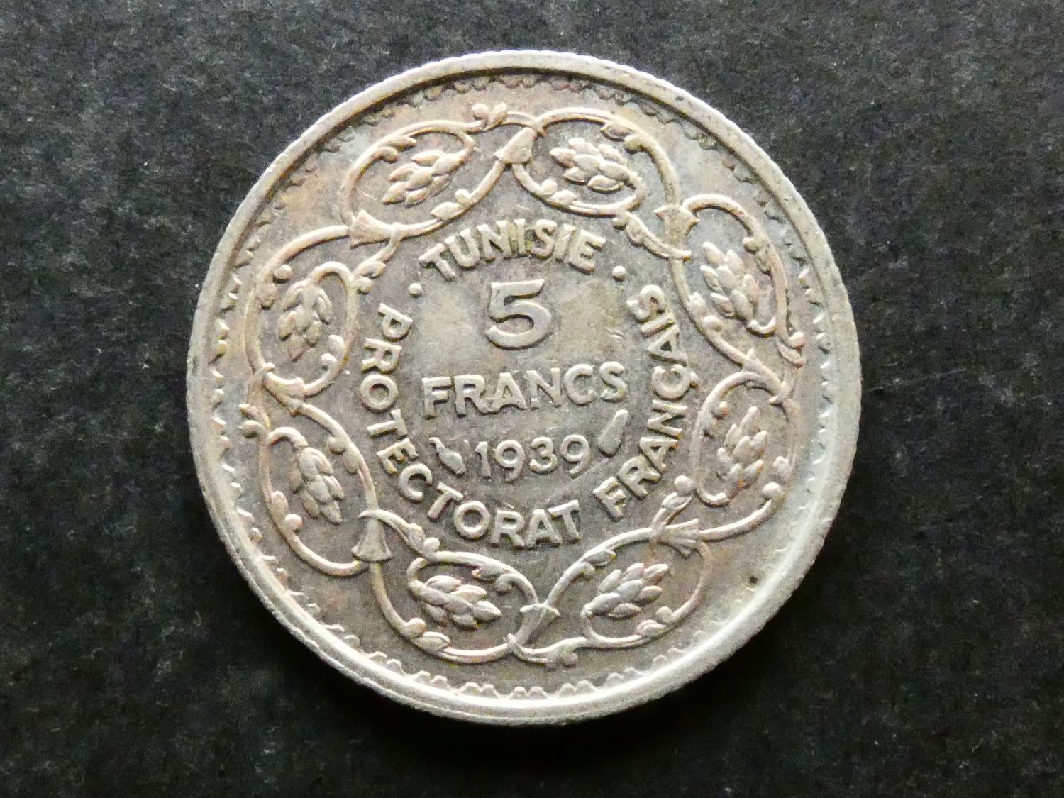Tunisia, 5 Francs, 1939 Tunisia, 5 Francs, 1939