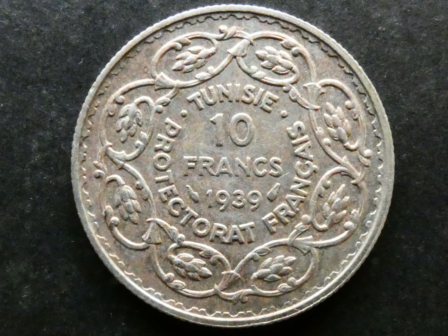 Tunisia, 10 Francs, 1939 Tunisia, 10 Francs, 1939