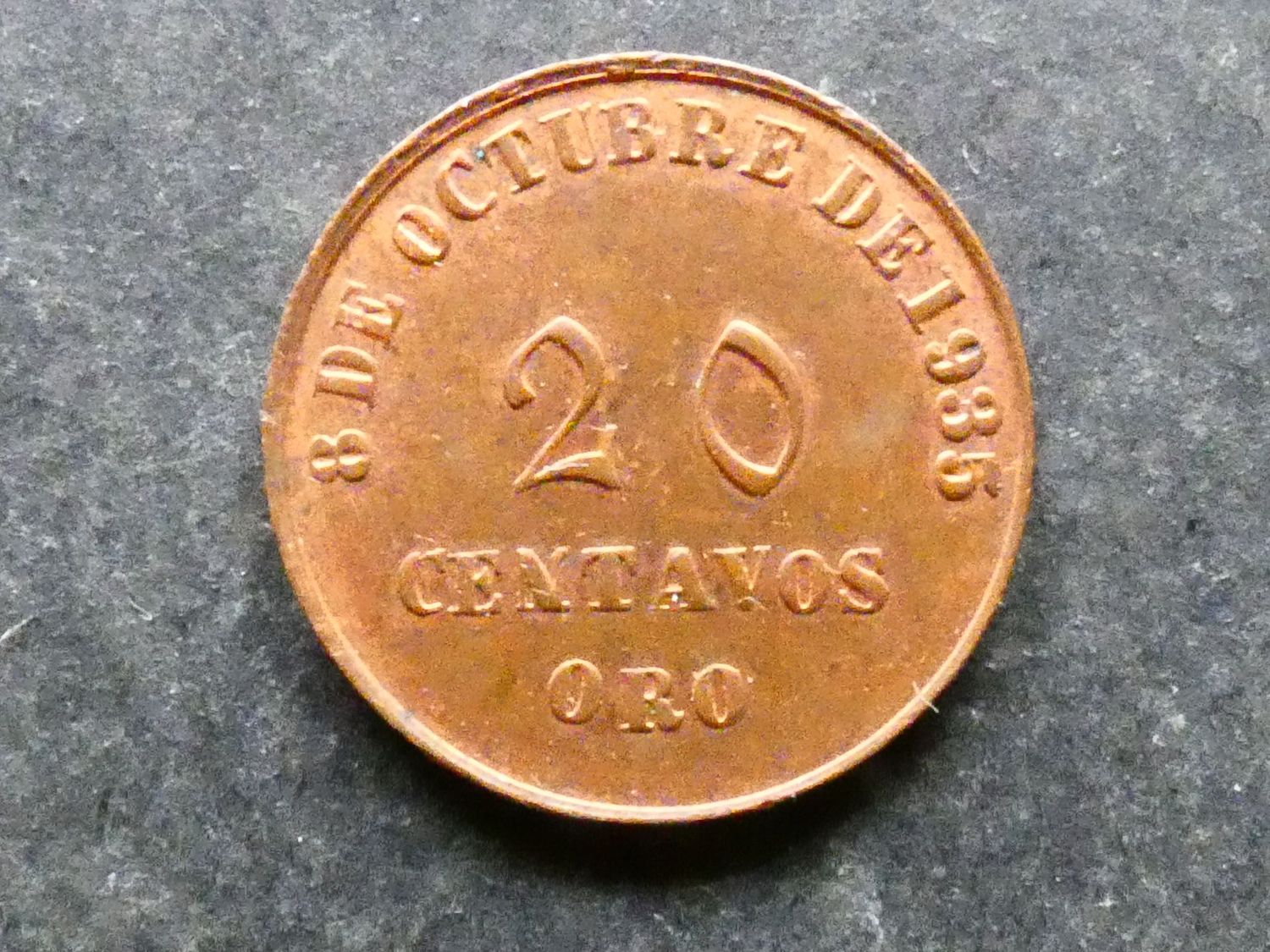 Peru, civic fund-raising token, 20 Centavos. Peru, civic fund-raising token, 20 Centavos.