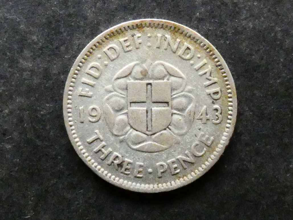 Threepence, 1943, currency issue.