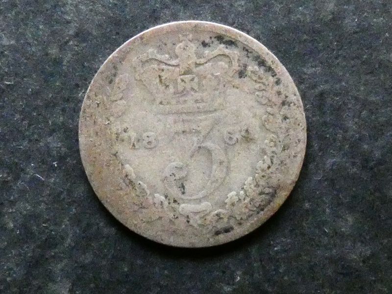 Threepence, 1869, currency issue.