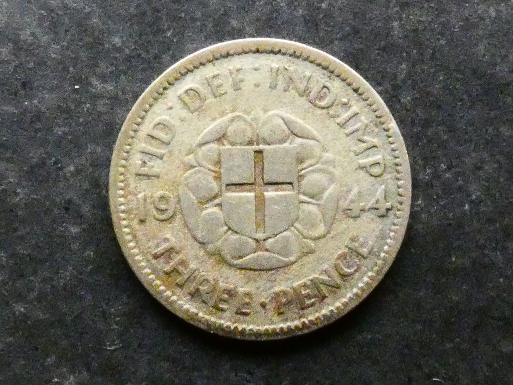 Threepence, 1944, currency issue.