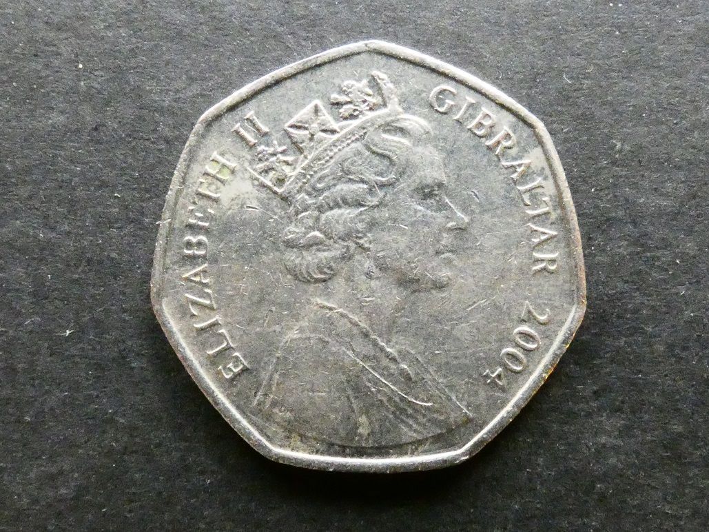 Gibraltar, 50 Pence, 2004 MULE, "Capture of Gibraltar".