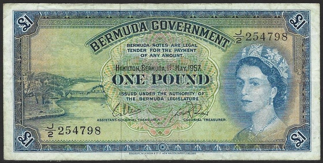 Bermuda, 1 Pound,  1st May 1957