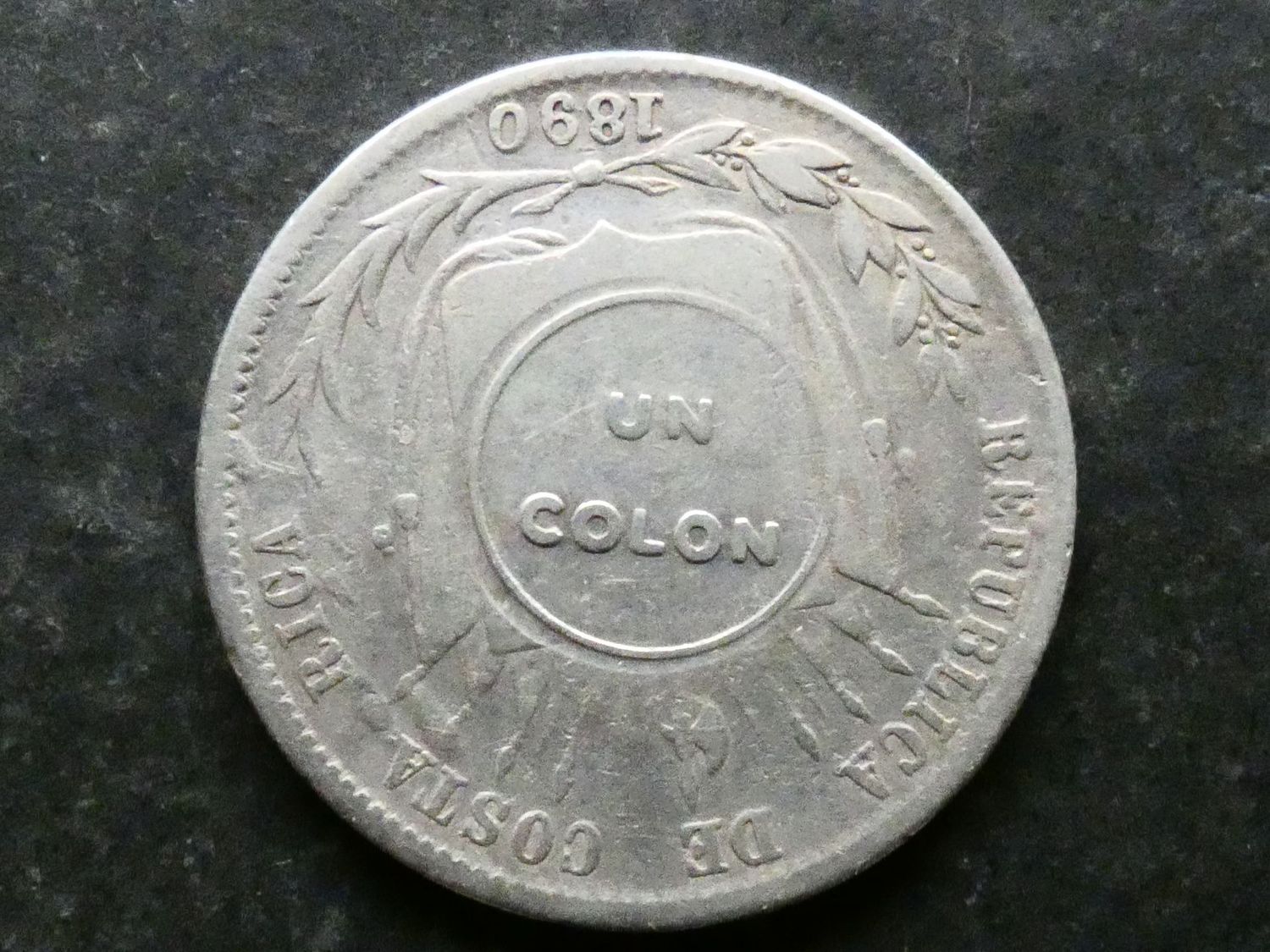 Costa Rica, 1 Colon, 1923, countermarked issue Costa Rica, 1 Colon, 1923, countermarked issue
