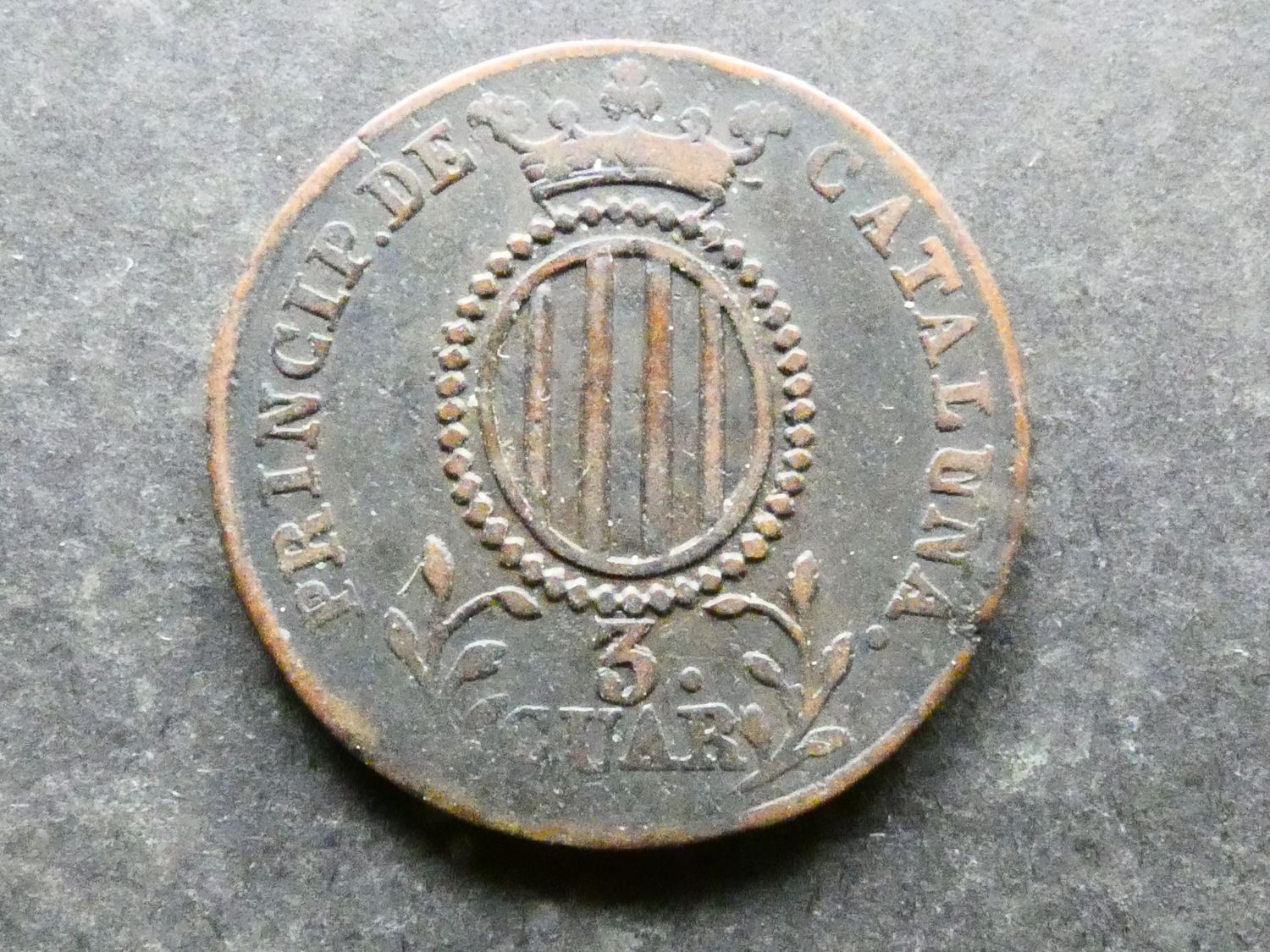 Spain, Catalonia, 3 Quartos, 1841.