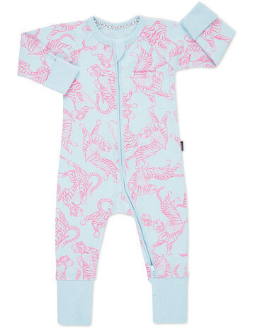 Blue and Pink Tiger Wondersuit (ribbed)