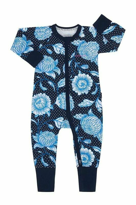 Picnic Posy Navy Zippy