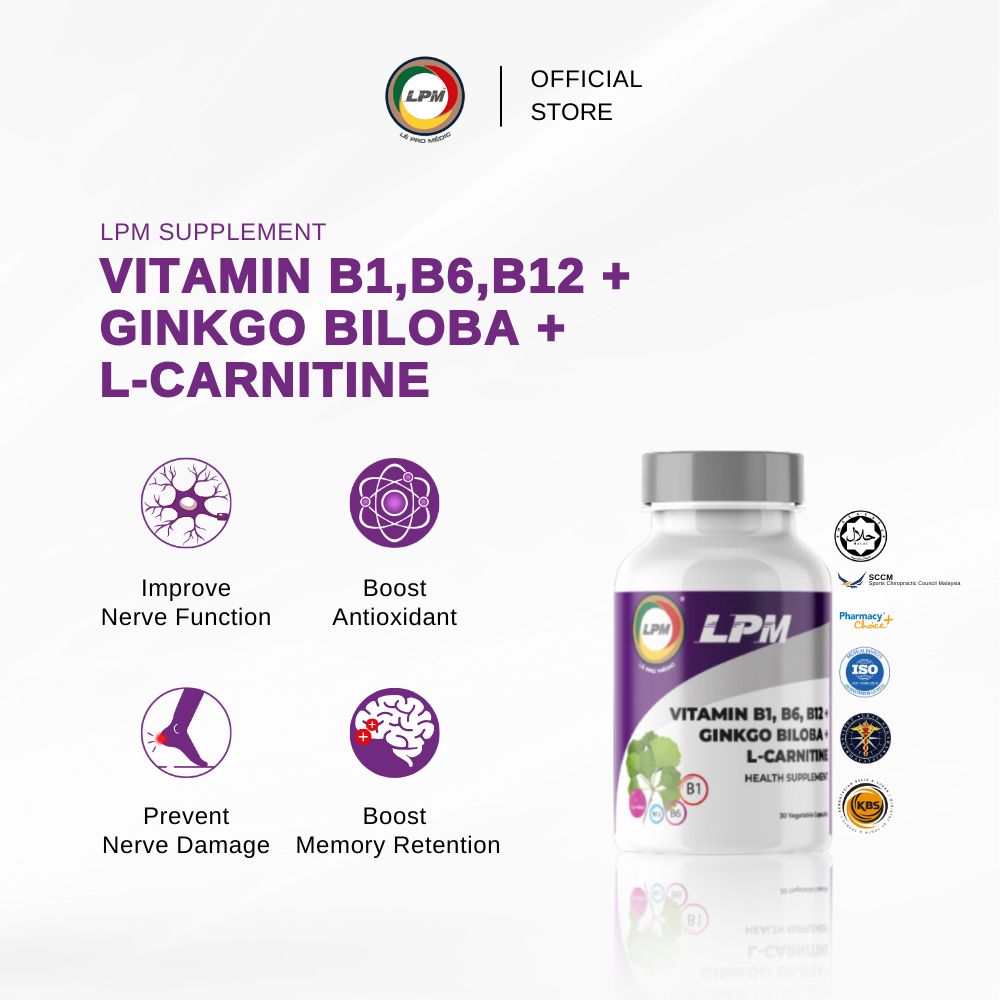 LPM VITAMIN B1, B6, B12 + GINKGO BILOBA + L-CARNITINE