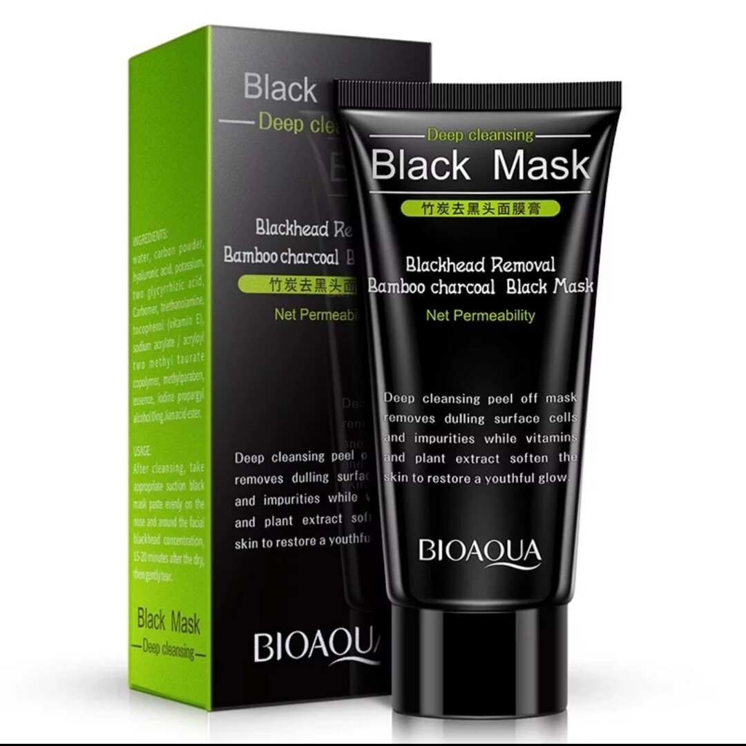 Black Mask BIOAQUA Bamboo charcoal / Черная очищающая маска 60гр