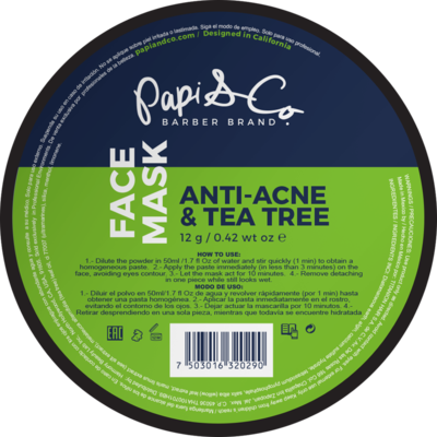 Papi & Co FACE MASK ANTI ACNE & TEA TREE - Маска для проблемной кожи лица с чайным деревом 12г