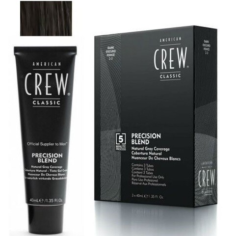 American Crew Precision Blend - Краска для седых волос темный оттенок 2/3, 3х40 мл
