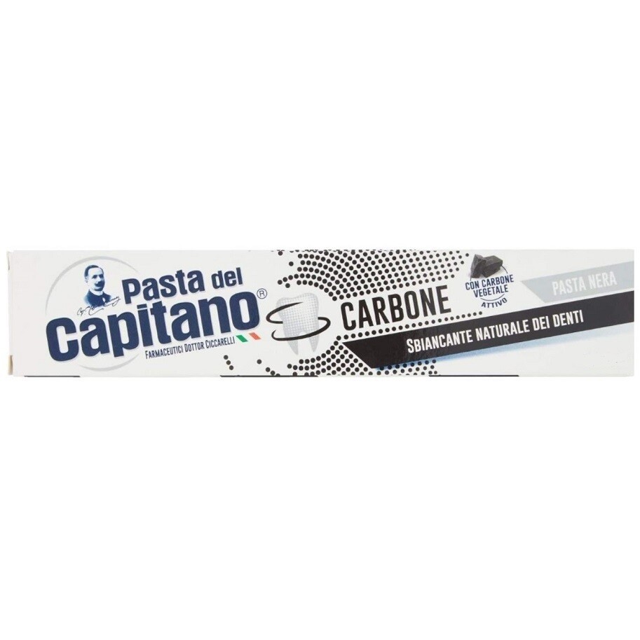 Pasta del Capitano Carbone - Зубная паста Древесный уголь 75 мл