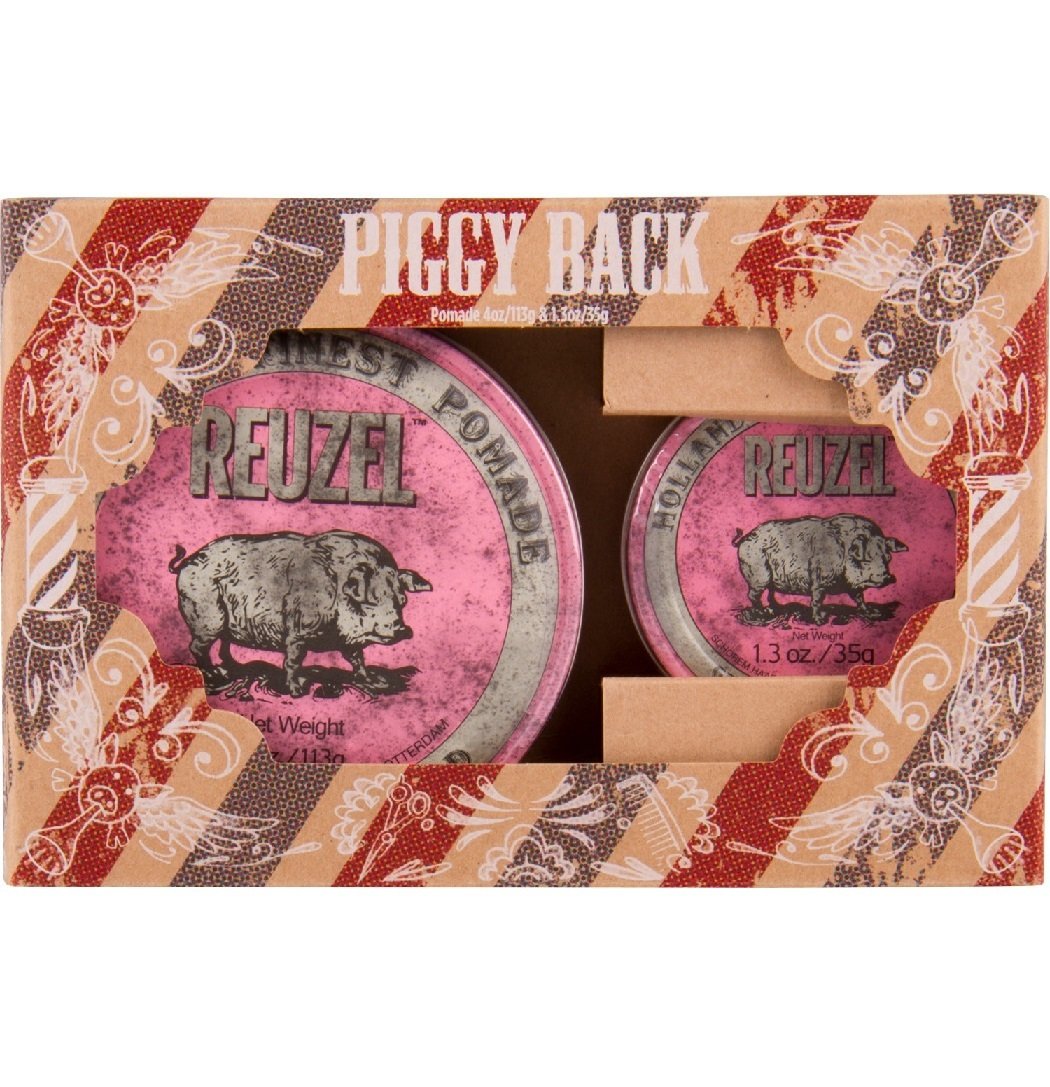 Reuzel Pink Piggy Back Gift Pack - Набор помад для укладки волос 113 гр и 35 гр
