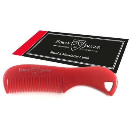 Расческа для бороды и усов красная Edwin Jagger Red Beard & Moustache Comb