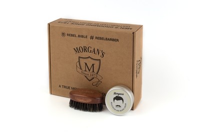 Morgans Подарочный набор крем + щетка для бороды и усов
