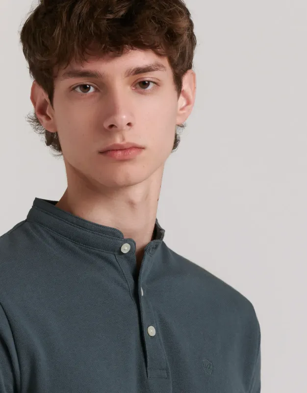 POLO PREMIUM BASICO CUELLO MAO KAKI OSCURO