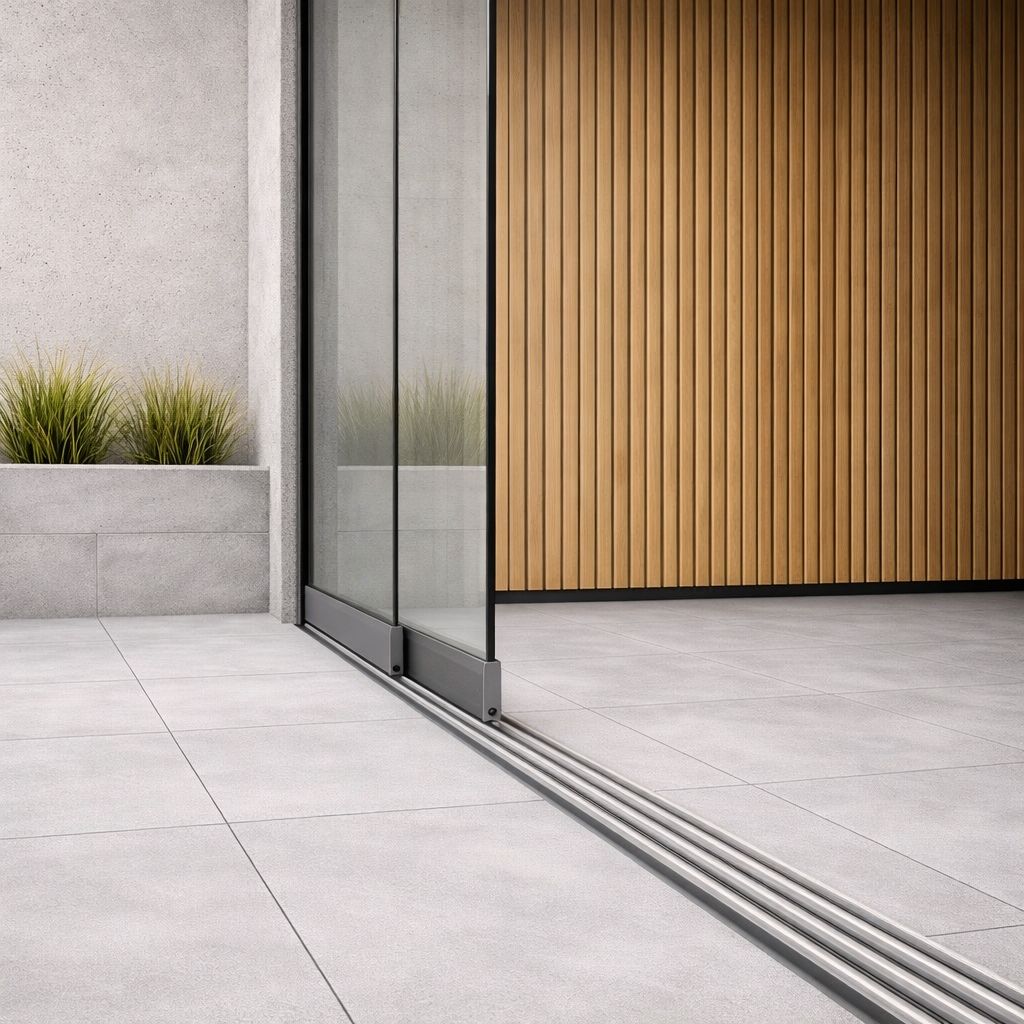 3-Rail Glazen Schuifwand tot 2040 mm breed (2x 1030mm glas)