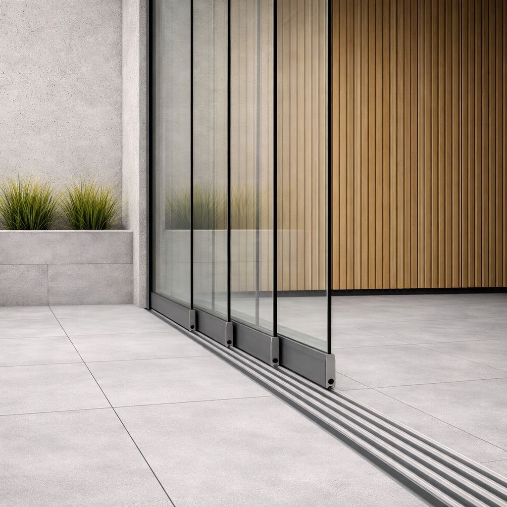 4-Rail Glazen Schuifwand tot 3190 mm breed (4x 820mm glas)