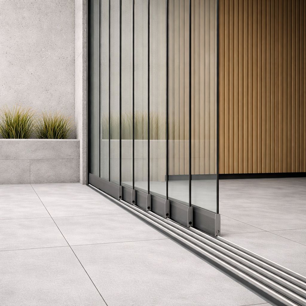 6-Rail Glazen Schuifwand tot 4770 mm breed (6x 820mm glas)